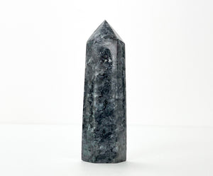 Larvikite Crystal Tower: Norwegian Moonstone, Feldspar Rock