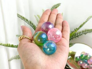Angel Aura Quartz Crystal Sphere: Iridescent Rainbow Stone (20-30 mm)