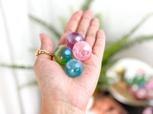 Angel Aura Quartz Crystal Sphere: Iridescent Rainbow Stone (20-30 mm)