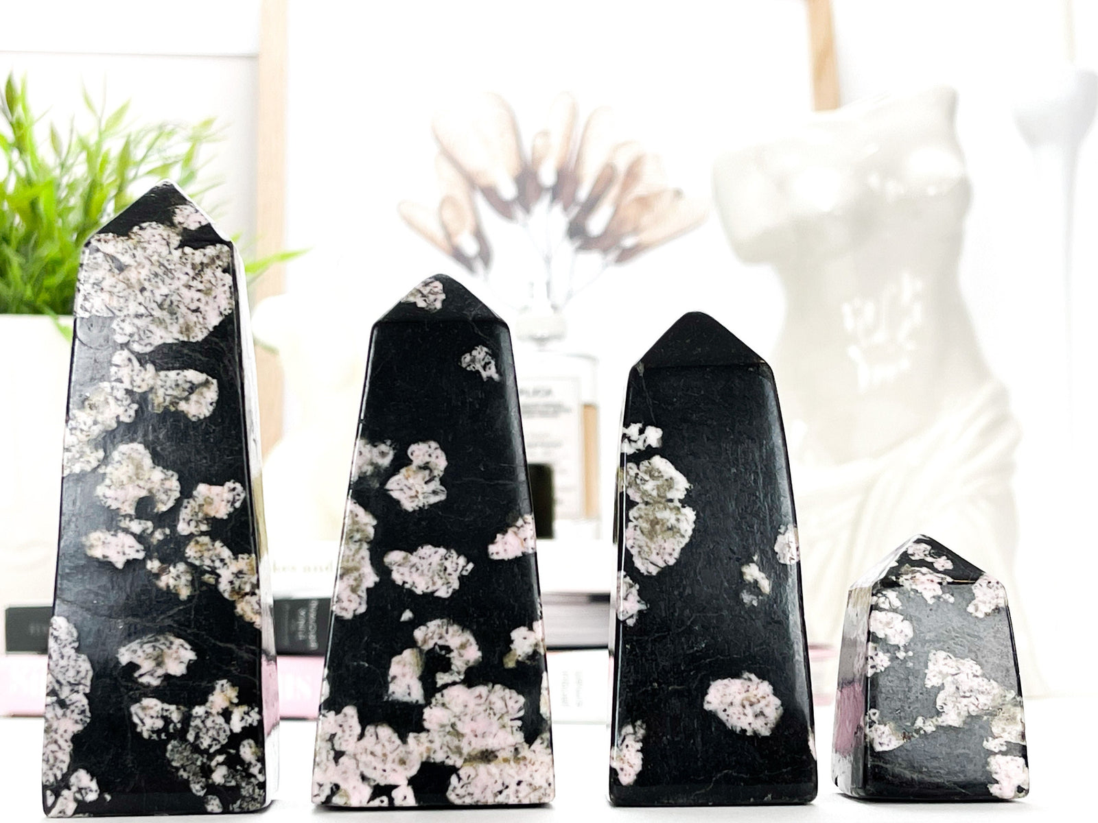 Snowflake Obsidian Crystal Tower Point: Spiritual Healing Stone