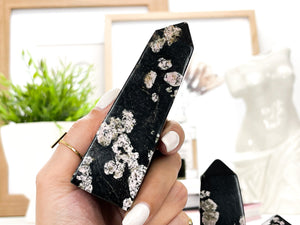 Snowflake Obsidian Crystal Tower Point: Spiritual Healing Stone