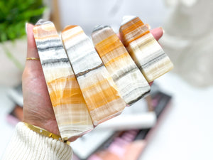 Orange Calcite Crystal Tower: Energy & Creativity