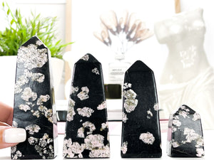 Snowflake Obsidian Crystal Tower Point: Spiritual Healing Stone