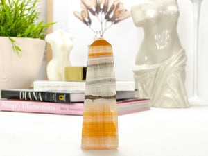 Orange Calcite Crystal Tower: Energy & Creativity