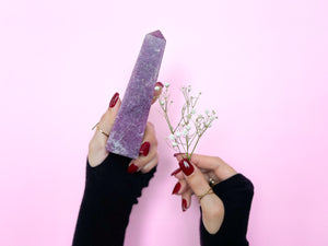 Lepidolite Crystal Tower | Litha Mica | Lavenderine | Lilac Stone | Lilalite | Purple Lepidolite
