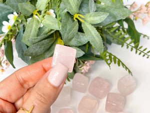 Rose Quartz Crystal Cubes: Polished Healing Gemstones for Meditation