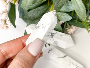 Howlite, Crystals, Howlite Points. A Must-Have for Meditation, Crystal Healing, and Home Decor