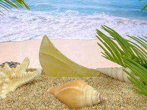 Lemon Calcite Crystal Moon: Positive Energy Stone