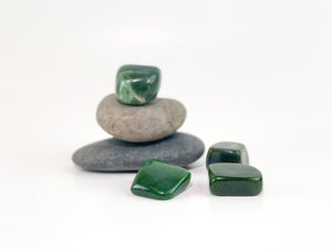 Green Jade Tumble Stone: Nephrite Crystal for Calm & Serenity