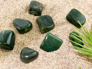 Green Jade Tumble Stone: Nephrite Crystal for Calm & Serenity
