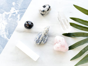 Self Love Healing Crystal Set: Quartz, Rose Quartz, Moonstone & Selenite