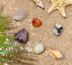 Fertility Crystal Kit: Lepidolite, Moonstone, Rose Quartz, Carnelian & Jade