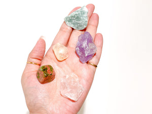 Pregnancy Crystal Set: Aventurine, Unakite, Amethyst, Rose Quartz, Citrine