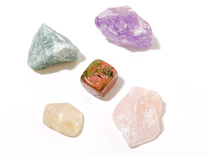 Pregnancy Crystal Set: Aventurine, Unakite, Amethyst, Rose Quartz, Citrine