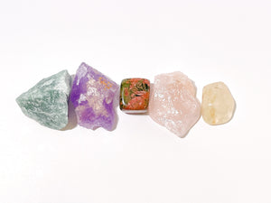 Pregnancy Crystal Set: Aventurine, Unakite, Amethyst, Rose Quartz, Citrine