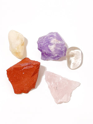 Strength & Recovery Crystal Set: Amethyst, Citrine, Quartz, Jasper