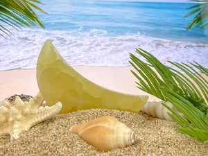 Lemon Calcite Crystal Moon: Positive Energy Stone