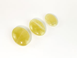 Lemon Calcite Palm Stone: Yellow Crystal Worry Stone