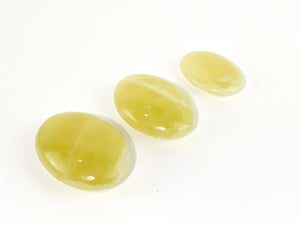 Lemon Calcite Palm Stone: Yellow Crystal Worry Stone