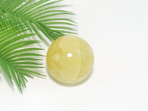 Radiant Lemon Calcite Sphere: Healing Crystal Home Decor