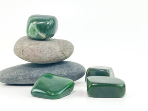 Green Jade Tumble Stone: Nephrite Crystal for Calm & Serenity