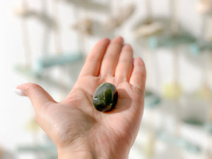Nephrite Jade Tumbled Stone: Green Crystal Healing
