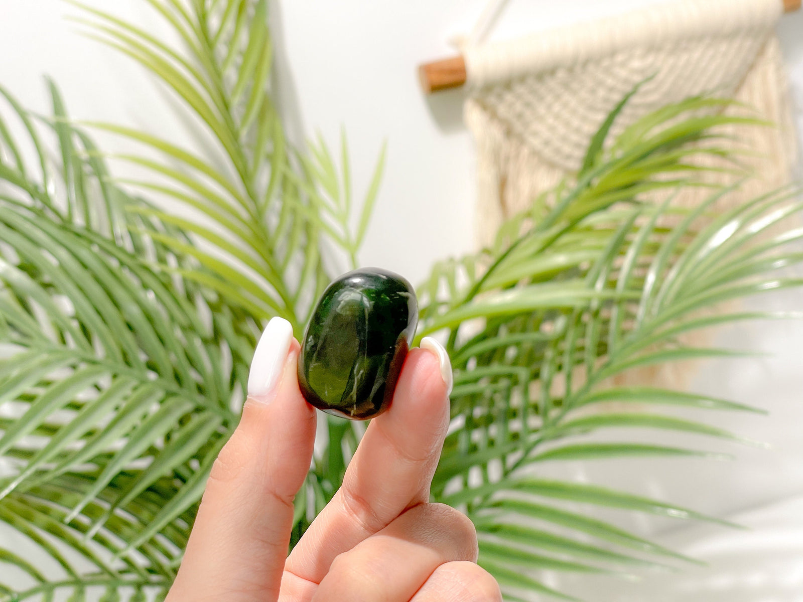 Nephrite Jade Tumbled Stone: Green Crystal Healing