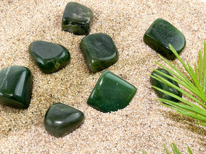 Nephrite Jade Tumbled Stone: Green Crystal Healing