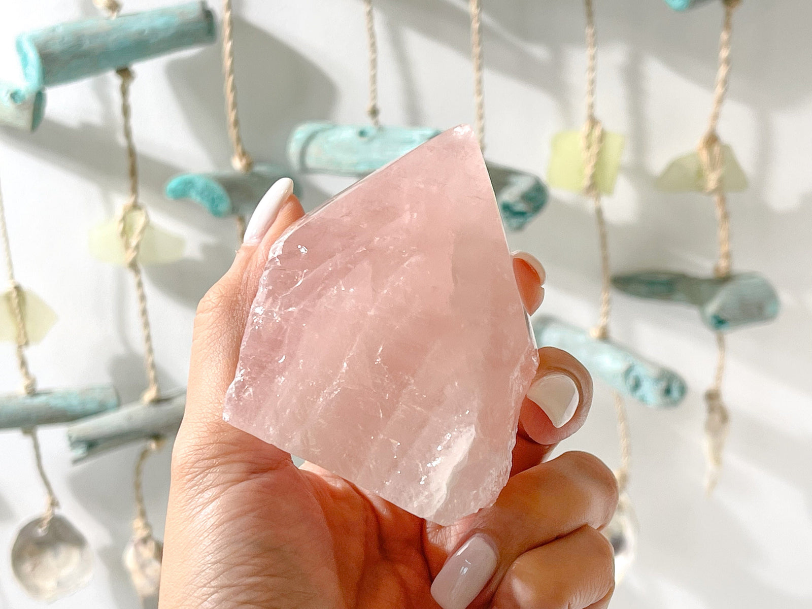 Rose Quartz Tower: Healing Crystal for Home Decor & Grid