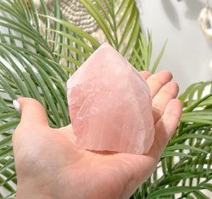 Rose Quartz Tower: Healing Crystal for Home Decor & Grid