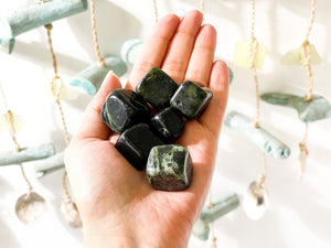 Nephrite Jade Tumbled Crystal: Polished Healing Gemstone