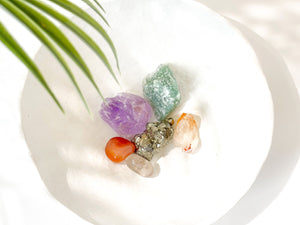 Crystal Set for Career Success Carnelian Amethyst Pyrite Aventurine, Citrine and Smoky Quartz