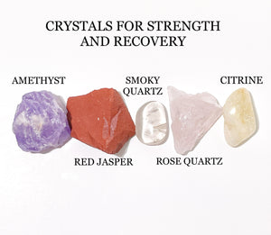 Strength & Recovery Crystal Set: Amethyst, Citrine, Quartz, Jasper