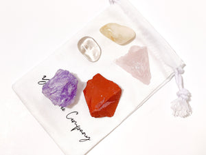 Strength & Recovery Crystal Set: Amethyst, Citrine, Quartz, Jasper