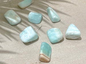 Carribean Calcite Tumbled Stones: Discover the Calming Oceanic Energies