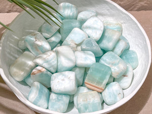 Carribean Calcite Tumbled Stones: Discover the Calming Oceanic Energies