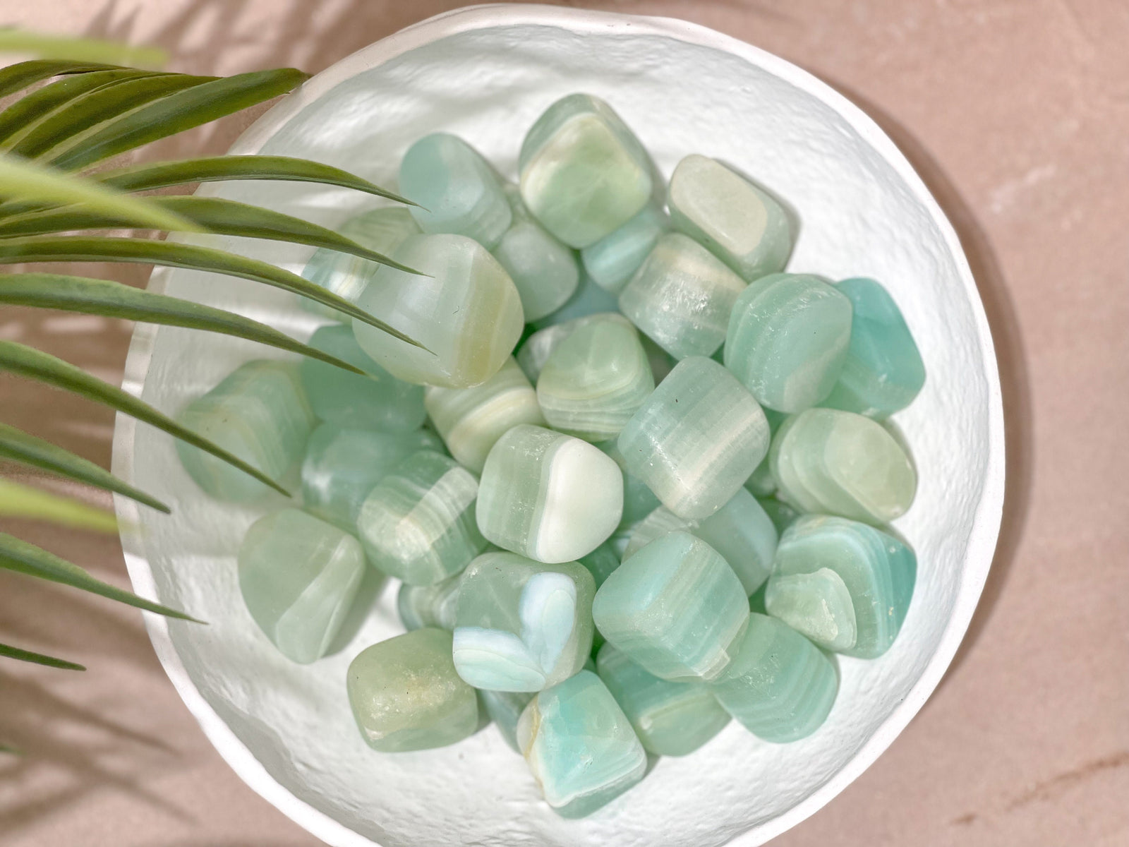 Pistachio Calcite Tumbled Stones : Nature's Green Wonder