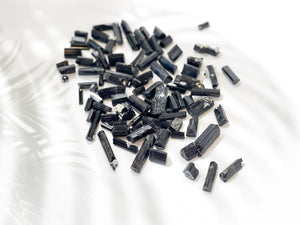 Raw Black Tourmaline Crystal Chips: Protection Stones