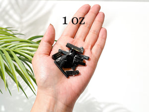 Raw Black Tourmaline Crystal Chips: Protection Stones