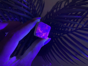 UV Reactive Hackmanite Tumbled Crystals: Rare Fluorescent Gemstone
