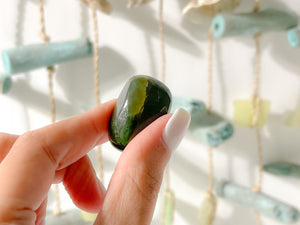 Nephrite Jade Tumbled Stone: Green Crystal Healing