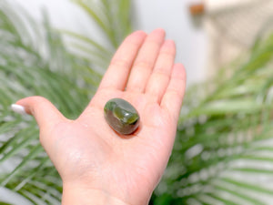 Nephrite Jade Tumbled Stone: Green Crystal Healing