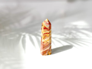 Crazy Lace Agate Crystal Point: Mexican Healing Crystal Tower