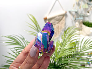 Rainbow Aura Quartz Clusters XS - A Burst of Color and Energy