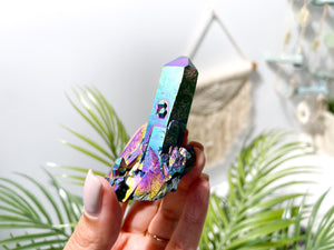 Rainbow Aura Quartz Clusters XS - A Burst of Color and Energy