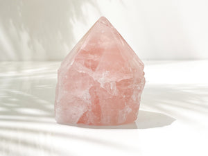 Rose Quartz Tower: Healing Crystal for Home Decor & Grid