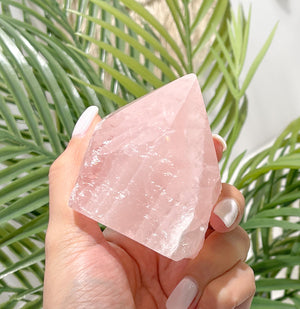 Rose Quartz Tower: Healing Crystal for Home Decor & Grid