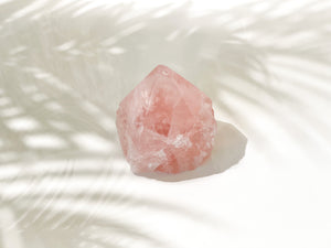 Rose Quartz Tower: Healing Crystal for Home Decor & Grid