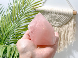 Rose Quartz Tower: Healing Crystal for Home Decor & Grid