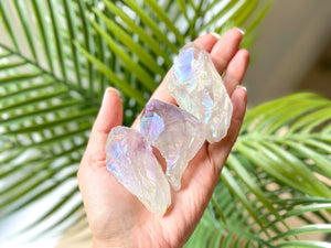 Raw Amethyst Angel Aura Points: Healing Crystals for Grids
